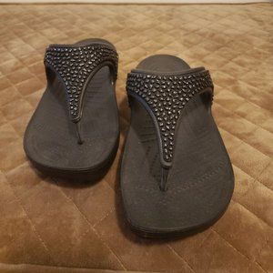 Crocs brand thong sparkly sandal